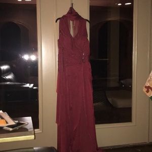 Dark red holiday or prom dress!
